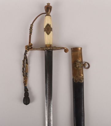 ^ Georgian Infantry Officers 5-Ball Hilted Spadroon of the 65th (Yorks & Lancs) Regiment of Foot