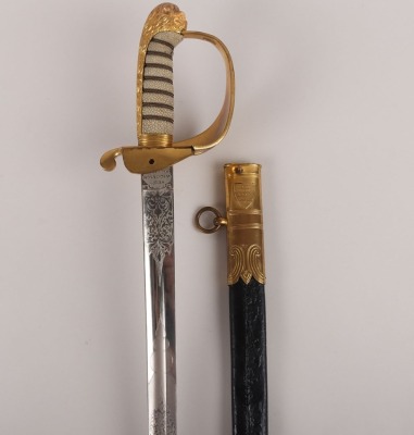 Victorian Royal Naval Officers Sword Attributed to Lord Ashley-Cooper, 8th Earl of Shaftesbury, By Henry Wilkinson, 11806 - 2