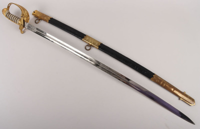 Victorian Royal Naval Officers Sword Attributed to Lord Ashley-Cooper, 8th Earl of Shaftesbury, By Henry Wilkinson, 11806 - 19
