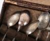 A set of six silver plated Apostle spoons with a set of silver plated cased butter knives - 4