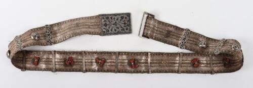 A 19th century Russian silver niello work belt, 1881