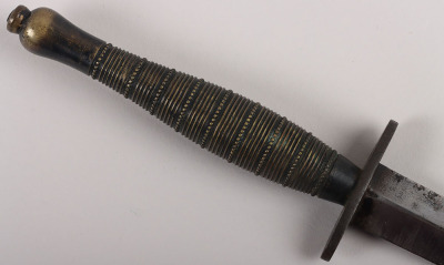 WW2 British Ribbed & Beaded Private Purchase Commando Knife Attributed to Lance Corporal Sidney Dann No3 Troop 6 Commando - 8