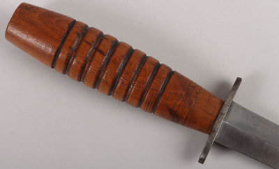 3rd Pattern Fairbairn Sykes FS Wooden Hilt Commando Knife, - 4
