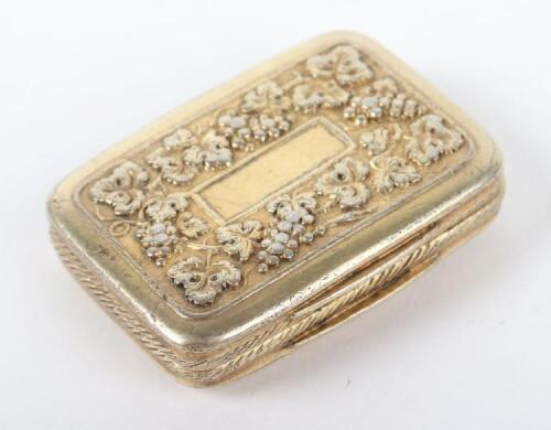 A Regency period silver gilt vinaigrette, Samuel Pemberton, Birmingham 1816