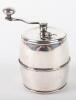 A 20th century silver pepper grinder
