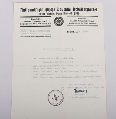 Large Hitler Youth Paperwork Grouping to Hans-Joachim Kowsky, HJ, NCO, NSDAP member 10741 - 14