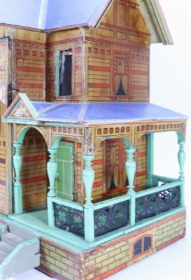 A good Moritz Gottschalk model 3582 blue roof Dolls House, German circa 1902, - 3