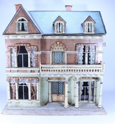 An impressive Christian Hacker painted wooden Dolls House, German 1890s,