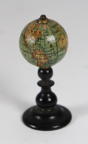 Miniature Dolls House globe on stand, 1880s,