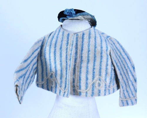 A good winter jacket and hat for French fashion doll, circa 1865,