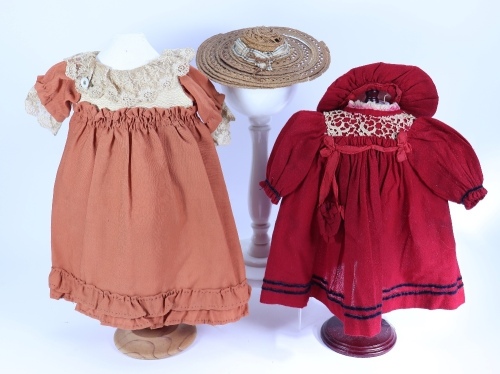 Two dolls dresses, circa 1910,