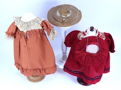 Two dolls dresses, circa 1910, - 2