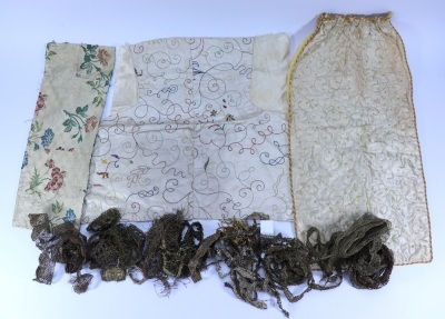 Assortment of early fabric pieces, 18th/19th century,