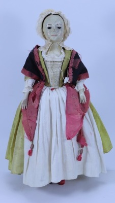 ‘Miss Penelope’ an important early English carved wooden doll with provenance, circa 1720, - 3