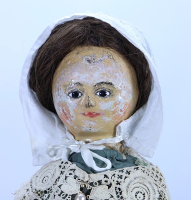 *Early English George III carved wooden doll, circa 1780, - 2