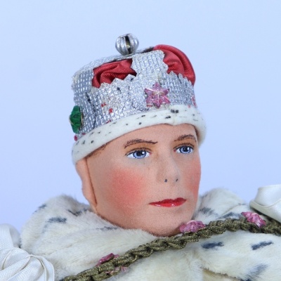 A King George VI Alpha Farnell cloth doll in Coronation robes, English circa 1937, - 2