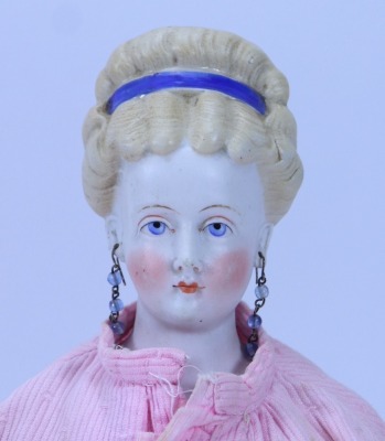 *A good Parian-style shoulder head lady doll, German circa 1860, - 2