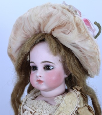 *A Leon Casimer Bru circle dot bisque head Bebe doll, French circa 1880, - 2