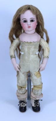 *A Leon Casimer Bru circle dot bisque head Bebe doll, French circa 1880, - 4