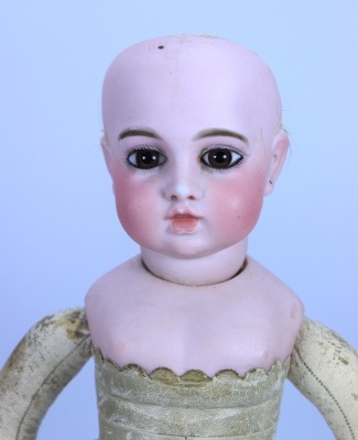 *A Leon Casimer Bru circle dot bisque head Bebe doll, French circa 1880, - 5