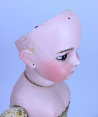 *A Leon Casimer Bru circle dot bisque head Bebe doll, French circa 1880, - 6