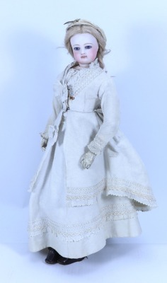 A good all original bisque shoulder head fashion doll, French circa 1870,