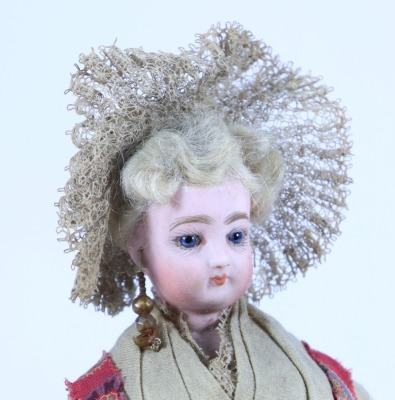 A Francois Gaultier bisque shoulder head fashion doll in original clothes, French, circa 1880, - 2