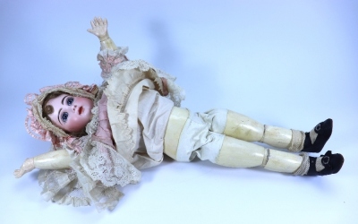 A Rabery & Delphieu ‘L’Intrepide’ walking bisque head bebe doll, French circa 1890, - 3