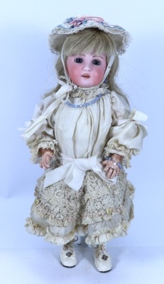 A rare Heubach for SFBJ 1907 bisque head doll, German, circa 1905,