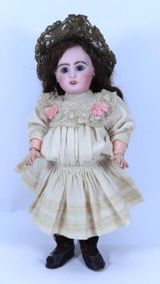 A Tete Jumeau bisque head Bebe doll, French circa 1895,