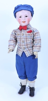 An S.F.B.J 235 bisque head character boy doll, French circa 1910,