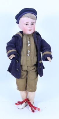 An S.F.B.J 237 bisque head character doll in original clothes, French circa 1910,