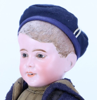 An S.F.B.J 237 bisque head character doll in original clothes, French circa 1910, - 2