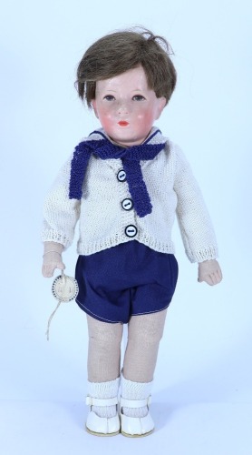 A Kathe Kruse cloth Doll IX &lsquo;The little German child&rsquo;, German circa 1930,