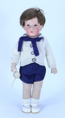 A Kathe Kruse cloth Doll IX ‘The little German child’, German circa 1930,