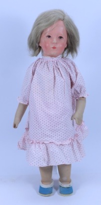 A Kathe Kruse cloth Doll, German circa 1930,