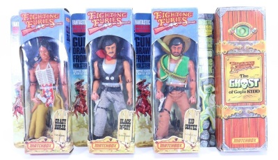 Four boxed Matchbox Fighting Furies action figures, 1970s,