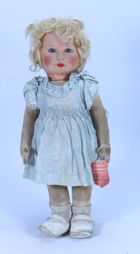 A rare Chad Valley Princess Alexandra cloth doll, English circa 1935,