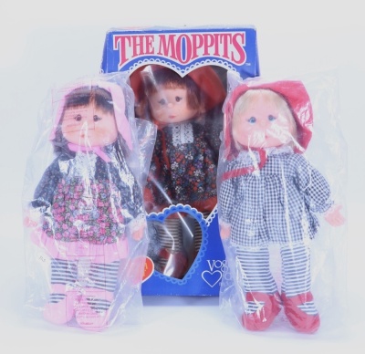 Three Matchbox Moppit Dolls, 1970s,