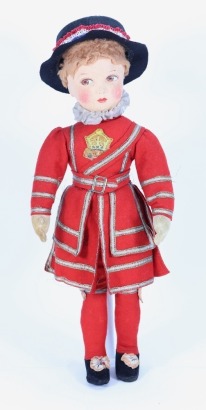 A Chad Valley Beefeater cloth doll, English 1920s,