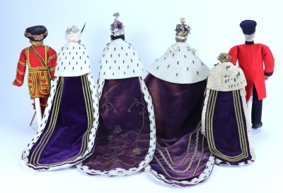 A group of six Liberty of London British Coronation cloth dolls, 1937, - 4