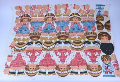 *A collection of Deans Rag Book factory production Rag Toy sheets, English 1900-20s,