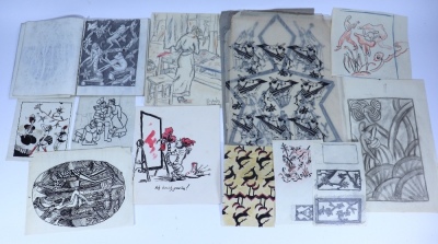 Collection of early Grecon cloth artist Character dolls, part of an important archive of Grecon dolls, - 8