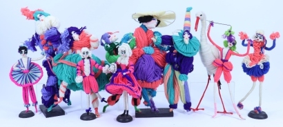 A large group of Grecon dolls, novelty corks, brushes and more, part of an important archive of Grecon dolls,