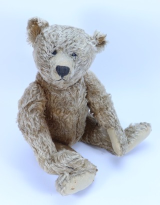 A good large Steiff light brown mohair Teddy bear, German circa 1909,