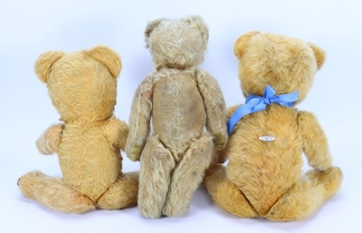 Three post war English mohair Teddy bears, - 2