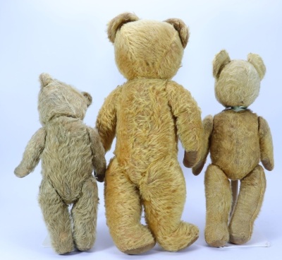 Three post war English Teddy bears, - 2
