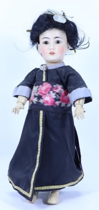 A Simon & Halbig 1329 Asian bisque head character doll, German circa 1910,