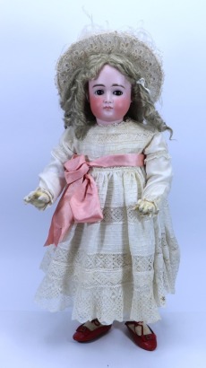 A large J.D Kestner XII closed mouth bisque head doll, size 14, German circa 1885,