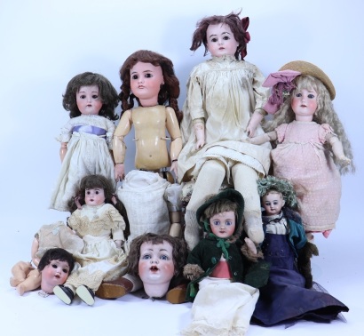 A collection of dolls for repair/restoration,